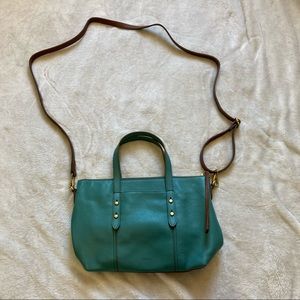 Fossil Teal Leather Crossbody Purse